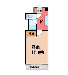 宇都宮駅 徒歩23分 3階の物件間取画像